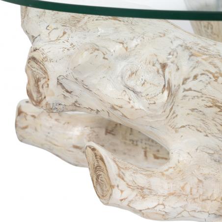 MESA CENTRO BLANCO ROZADO 90 X 90 X 45 CM