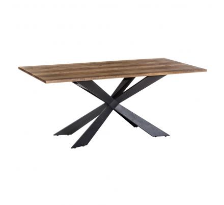 MESA COMEDOR NEGRO-MARRÓN METAL / MDF 180 X 93 X 75 CM