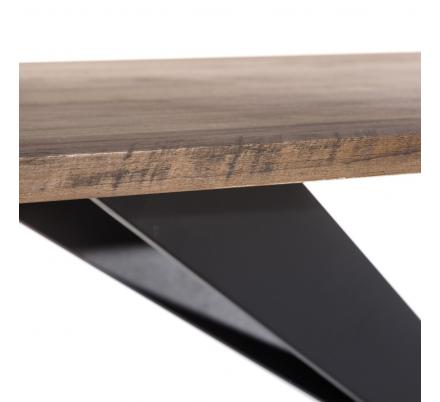 MESA COMEDOR NEGRO-MARRÓN METAL / MDF 180 X 93 X 75 CM