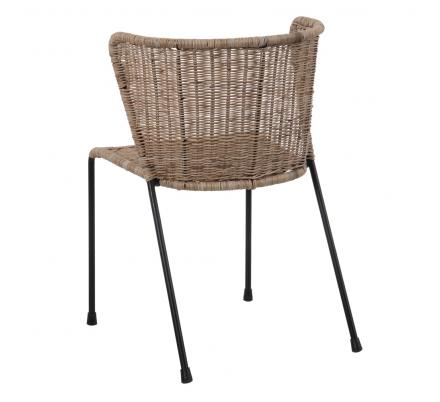 SILLA NATURAL-NEGRO FIBRA NATURAL-METAL 50 X 54 X 77 CM