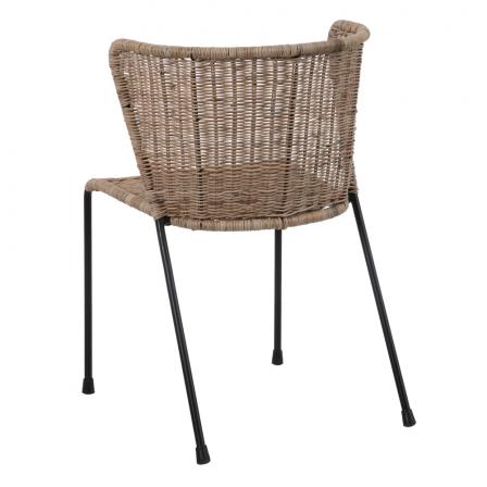 SILLA NATURAL-NEGRO FIBRA NATURAL-METAL 50 X 54 X 77 CM