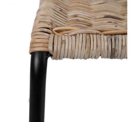 SILLA NATURAL-NEGRO FIBRA NATURAL-METAL 50 X 54 X 77 CM