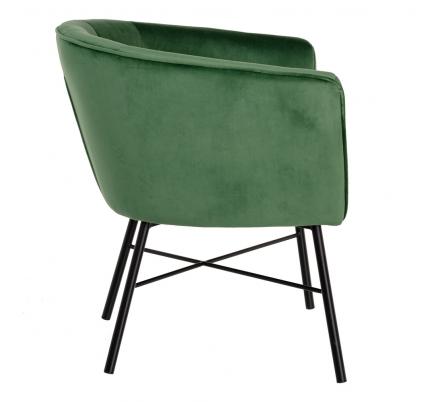 SILLÓN TERCIOPELO VERDE TEJIDO-METAL 69 X 60 X 75 CM