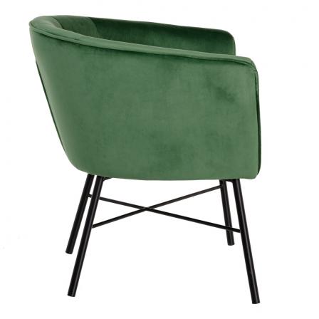 SILLÓN TERCIOPELO VERDE TEJIDO-METAL 69 X 60 X 75 CM