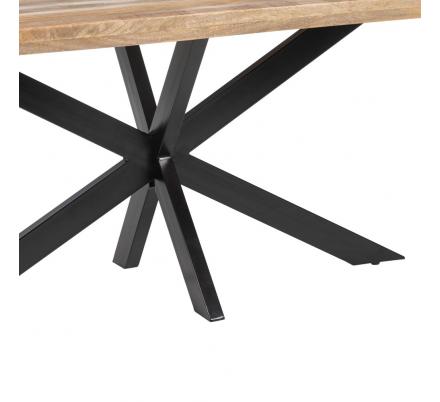 MESA COMEDOR NATURAL-NEGRO MADERA-HIERRO 160 X 90 X 79 CM