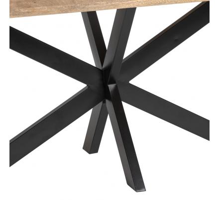 MESA COMEDOR NATURAL-NEGRO MADERA-HIERRO 240 X 100 X 79 CM