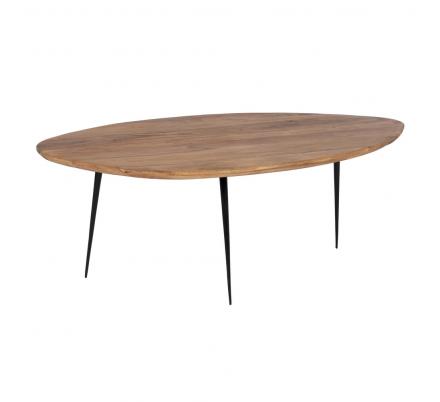 S/2 MESA CENTRO NATURAL MADERA-METAL 110 X 63 X 40 CM