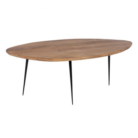 S/2 MESA CENTRO NATURAL MADERA-METAL 110 X 63 X 40 CM