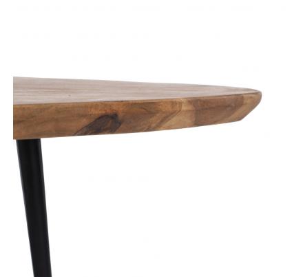 S/2 MESA CENTRO NATURAL MADERA-METAL 110 X 63 X 40 CM