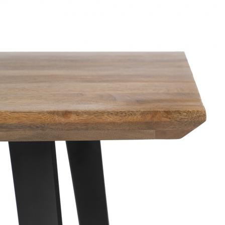 MESA COMEDOR NATURAL-NEGRO MADERA-HIERRO 170 X 90 X 76 CM