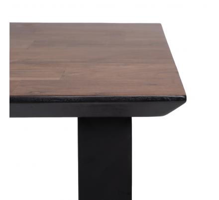 MESA COMEDOR NEGRO-MARRÓN MADERA-HIERRO 160 X 90 X 76 CM