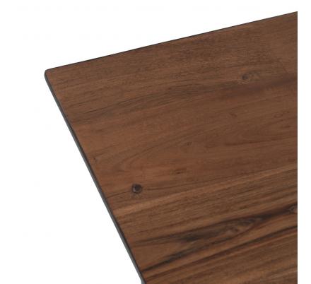 MESA COMEDOR NEGRO-MARRÓN MADERA-HIERRO 160 X 90 X 76 CM