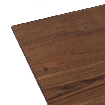 MESA COMEDOR NEGRO-MARRÓN MADERA-HIERRO 160 X 90 X 76 CM