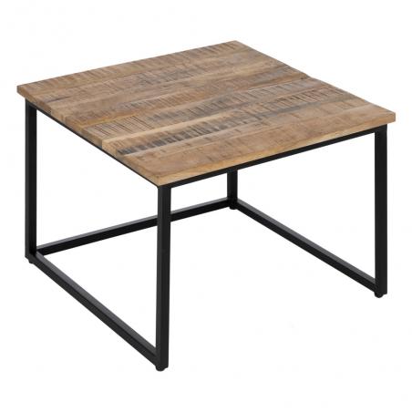S/2 MESA CENTRO NATURAL MADERA-METAL 60 X 60 X 42 CM