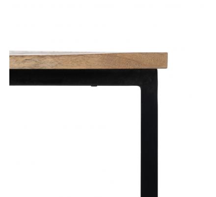 S/2 MESA CENTRO NATURAL MADERA-METAL 60 X 60 X 42 CM