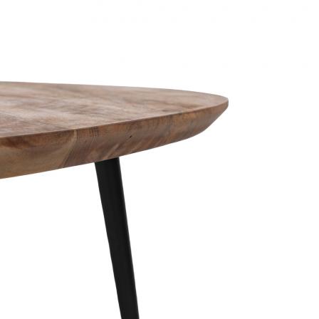 S/3 MESA CENTRO NATURAL MADERA-METAL 86 X 81 X 43 CM