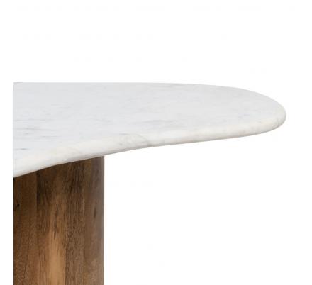 MESA CENTRO BLANCO-NATURAL MÁRMOL/MADERA 135 X 80 X 35 CM