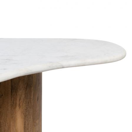 MESA CENTRO BLANCO-NATURAL MÁRMOL/MADERA 135 X 80 X 35 CM