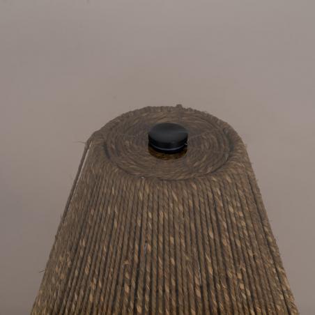 MESA CENTRO CRISTAL-FIBRA NATURAL SALÓN 80 X 80 X 35 CM