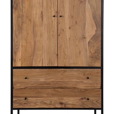 ARMARIO NATURAL MADERA-METAL SALÓN 90 X 45 X 190 CM