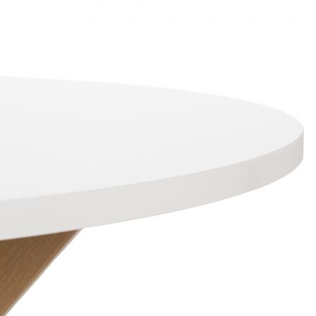 MESA COMEDOR BLANCO-NATURAL DM-METAL 100 X 100 X 76 CM