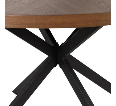 MESA COMEDOR MARRÓN-NEGRO DM-METAL SALÓN 120 X 120 X 76 CM