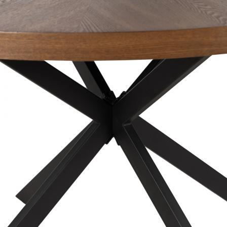 MESA COMEDOR MARRÓN-NEGRO DM-METAL SALÓN 120 X 120 X 76 CM