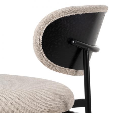 SILLA NEGRO-BLANCO TEJIDO-METAL SALÓN 50 X 54 X 73,50 CM