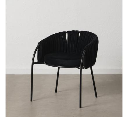 SILLA NEGRO TEJIDO-METAL SALÓN 60 X 49 X 70 CM