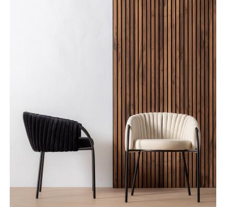 SILLA NEGRO TEJIDO-METAL SALÓN 60 X 49 X 70 CM