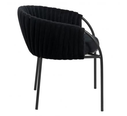 SILLA NEGRO TEJIDO-METAL SALÓN 60 X 49 X 70 CM