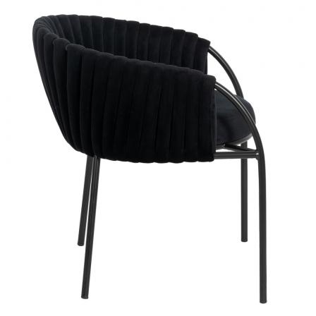 SILLA NEGRO TEJIDO-METAL SALÓN 60 X 49 X 70 CM