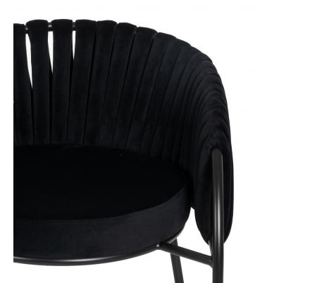 SILLA NEGRO TEJIDO-METAL SALÓN 60 X 49 X 70 CM