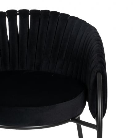 SILLA NEGRO TEJIDO-METAL SALÓN 60 X 49 X 70 CM
