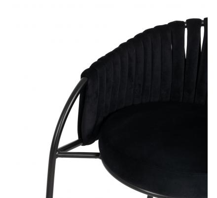 SILLA NEGRO TEJIDO-METAL SALÓN 60 X 49 X 70 CM
