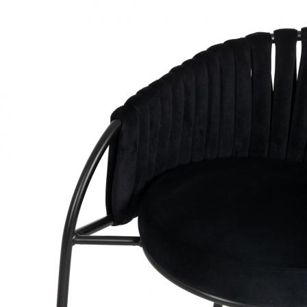 SILLA NEGRO TEJIDO-METAL SALÓN 60 X 49 X 70 CM