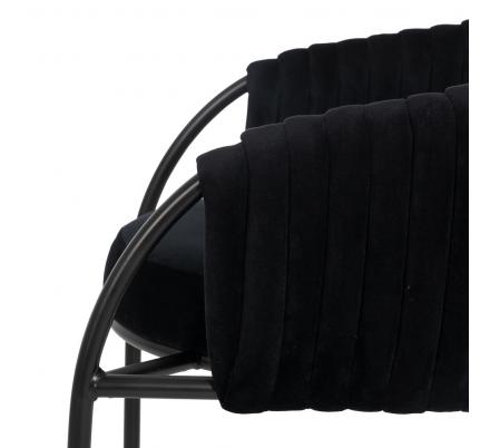SILLA NEGRO TEJIDO-METAL SALÓN 60 X 49 X 70 CM