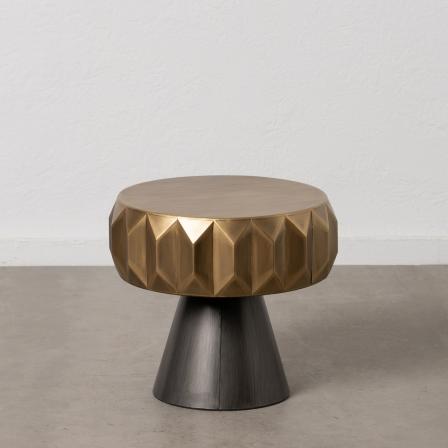 MESA CENTRO ORO-NEGRO METAL SALÓN 49 X 49 X 45,50 CM