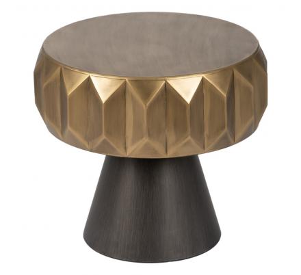 MESA CENTRO ORO-NEGRO METAL SALÓN 49 X 49 X 45,50 CM