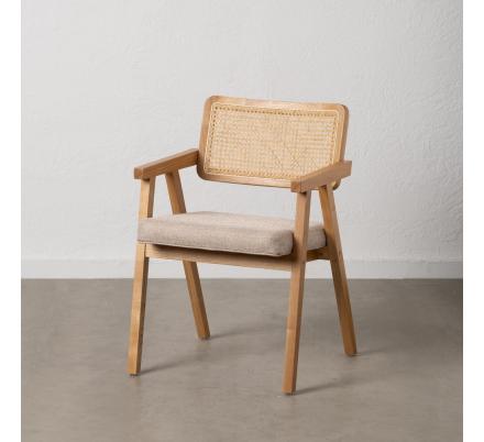 SILLA BRAZOS NATURAL MADERA / FIBRA 56 X 55 X 81 CM