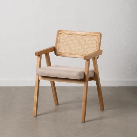 SILLA BRAZOS NATURAL MADERA / FIBRA 56 X 55 X 81 CM