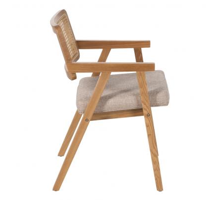 SILLA BRAZOS NATURAL MADERA / FIBRA 56 X 55 X 81 CM