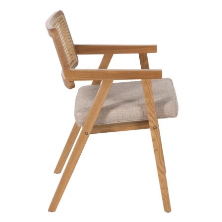 SILLA BRAZOS NATURAL MADERA / FIBRA 56 X 55 X 81 CM