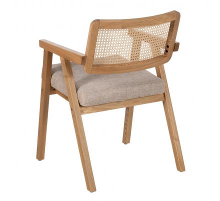 SILLA BRAZOS NATURAL MADERA / FIBRA 56 X 55 X 81 CM