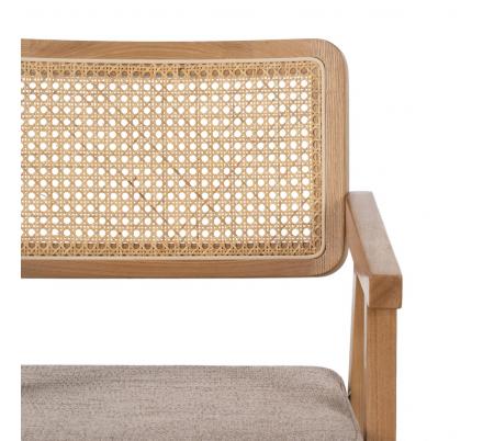 SILLA BRAZOS NATURAL MADERA / FIBRA 56 X 55 X 81 CM