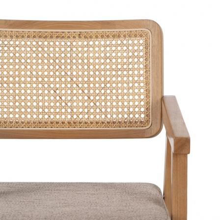 SILLA BRAZOS NATURAL MADERA / FIBRA 56 X 55 X 81 CM