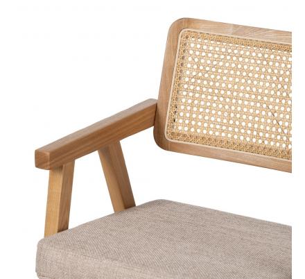 SILLA BRAZOS NATURAL MADERA / FIBRA 56 X 55 X 81 CM