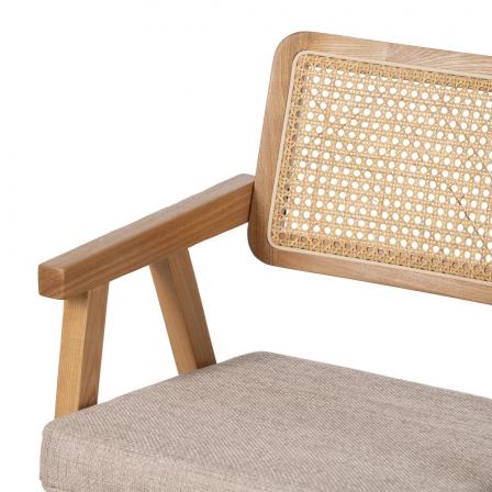 SILLA BRAZOS NATURAL MADERA / FIBRA 56 X 55 X 81 CM