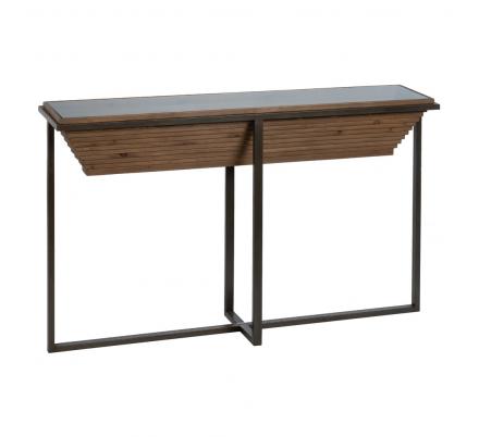 CONSOLA NATURAL-NEGRO MADERA-METAL 134 X 32 X 83 CM