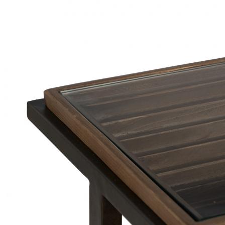 CONSOLA NATURAL-NEGRO MADERA-METAL 134 X 32 X 83 CM